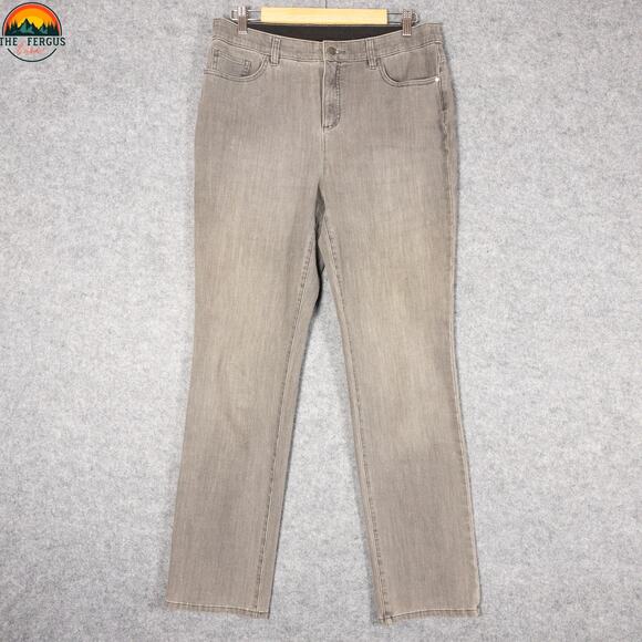 Chico's Straight Leg Jeans Gray Denim Cotton Slimming Women's Size 1 (Sz 8) - Picture 2 of 15